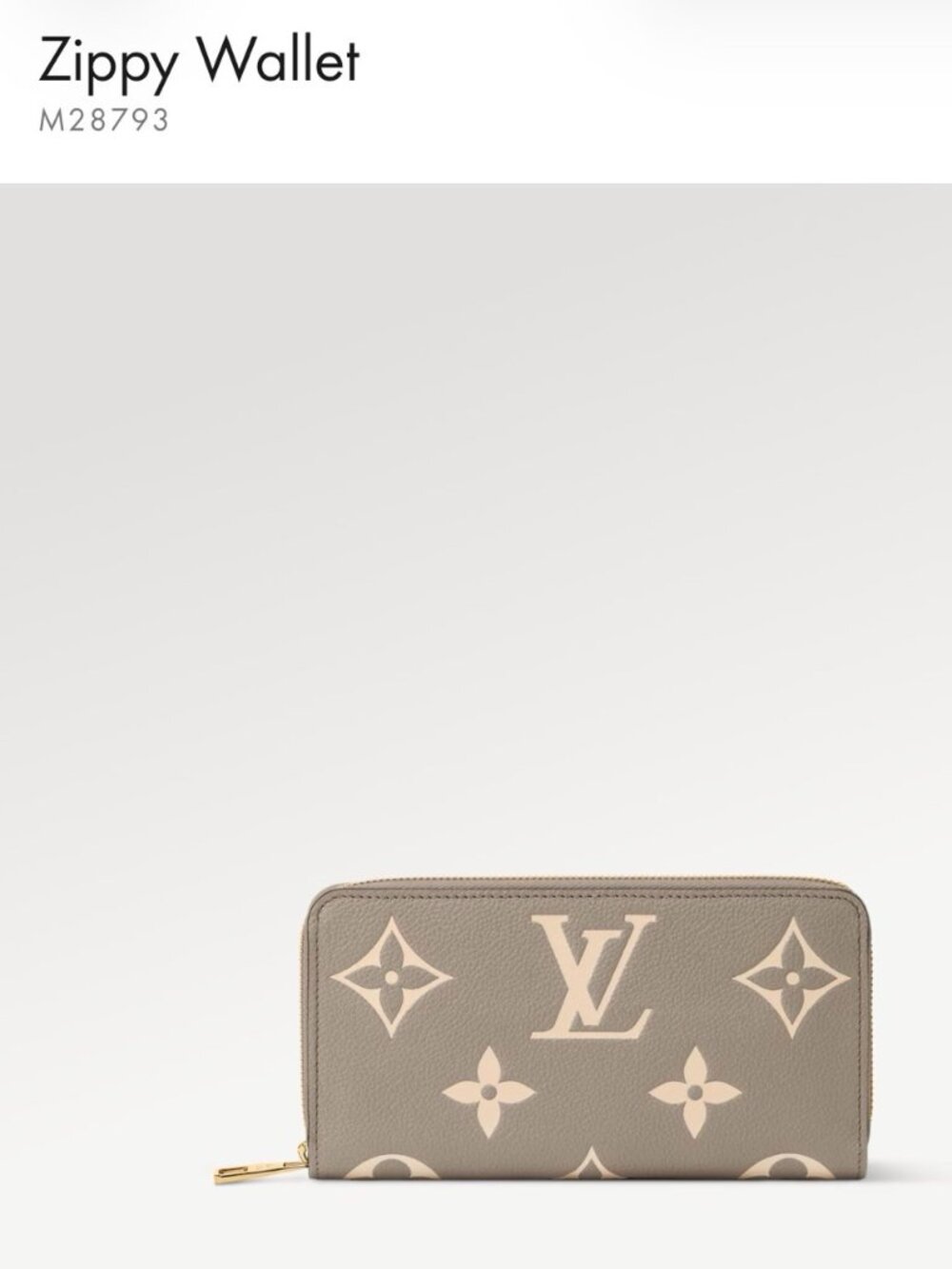Louis Vuitton Zippy Wallet Bicolor Monogram Empreinte Leather (Turtledove)